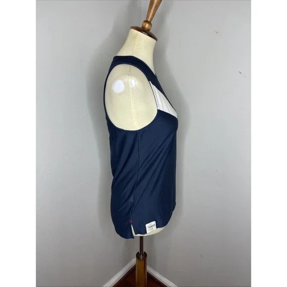 Womens Tracksmith Van Cortlandt Singlet Navy Ivory Tank Medium M - Picture 5 of 10